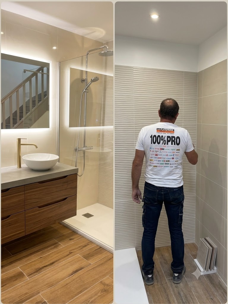 Rénovation-moderne -salle de bain -Blagnac Salle de bain rénovée à Blagnac avec douche à l’italienne et carrelage moderne